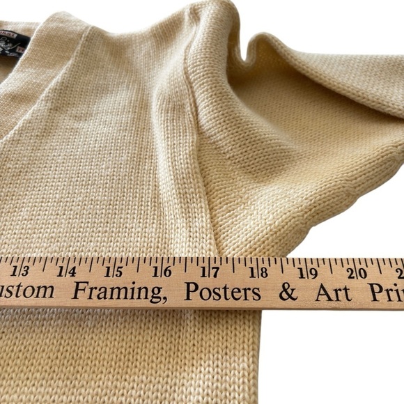 Vintage Cardigan Sweater Acrylic Men's Small Cream Grandpa Grunge Kurt Cobain - Picture 10 of 14